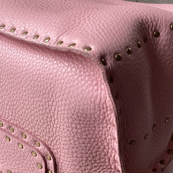 AUTHENTIC CELINE PINK LEATHER BOOGIE TOTE SATCHEL BAG GROMMET EMBELLISHED - Picture 12 of 14